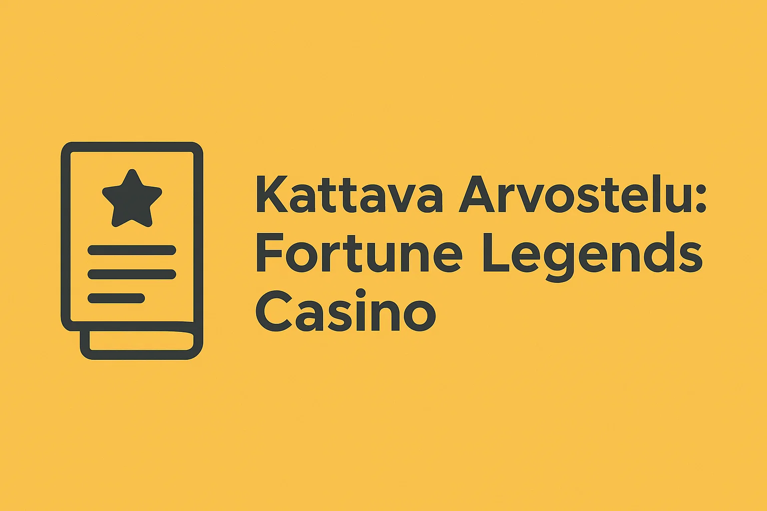 Kattava Arvostelu: Fortune Legends Casino